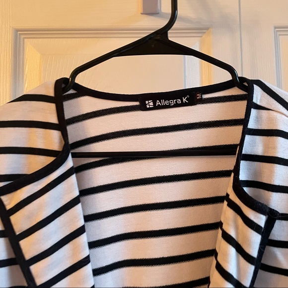 Black and white stripe blazer medium Alegra K - Picture 3 of 4